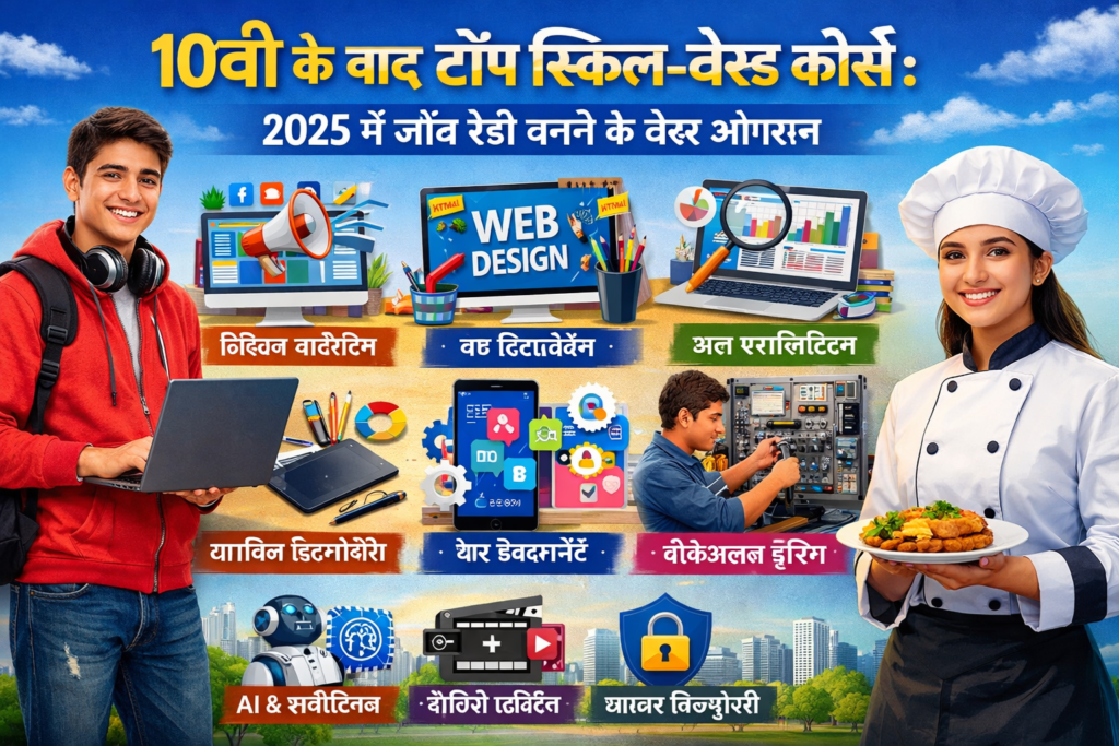 10वीं के बाद टॉप स्किल-बेस्ड कोर्स: 2025 में जॉब रेडी बनने के बेस्ट ऑप्शंस