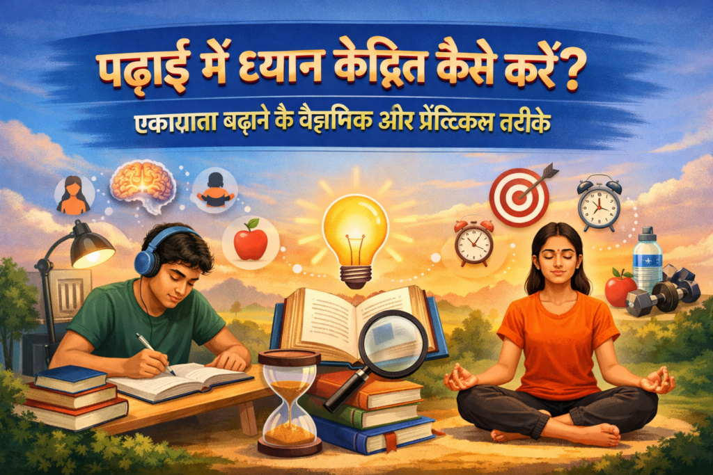 पढ़ाई में ध्यान केंद्रित कैसे करें? एकाग्रता बढ़ाने के वैज्ञानिक और प्रैक्टिकल तरीके