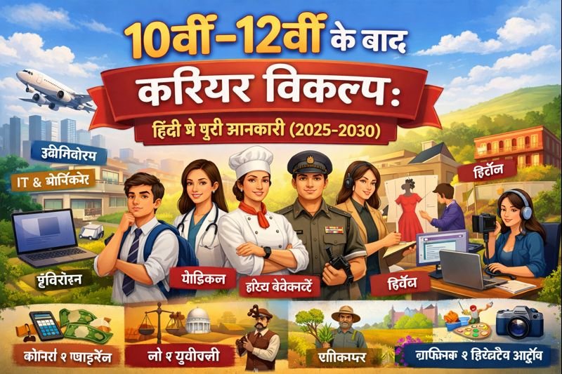 10वीं–12वीं के बाद करियर विकल्प: हिंदी में पूरी जानकारी (2025-2030)