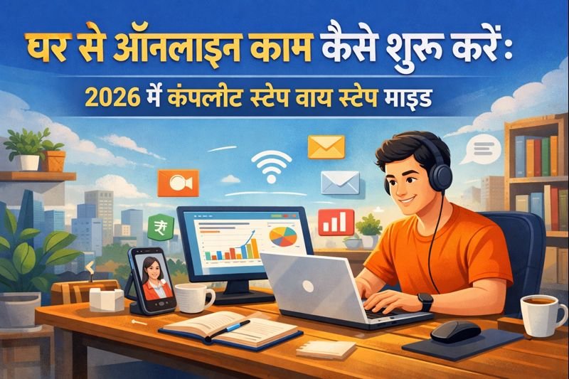 घर से ऑनलाइन काम कैसे शुरू करें: 2026 में कंपलीट स्टेप बाय स्टेप गाइड